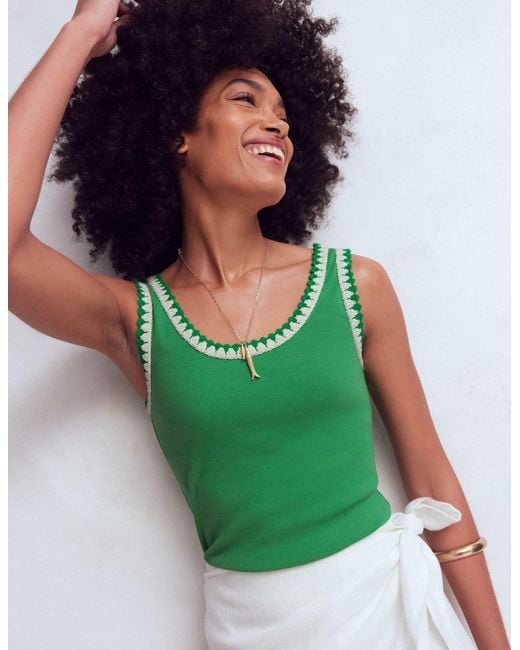 Boden Green Maddie Trim Detail Vest Top