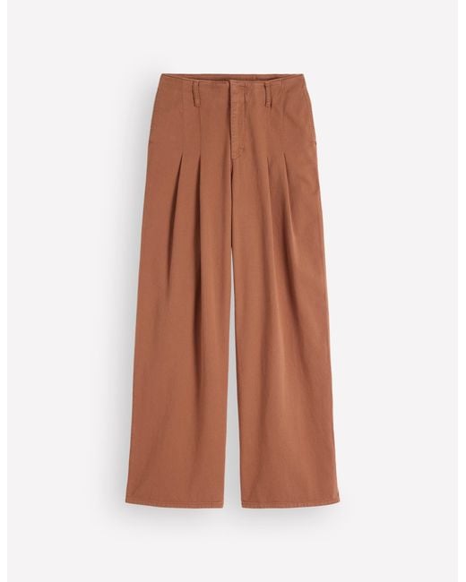 Boden White Mayfair Pleat Detail Trousers