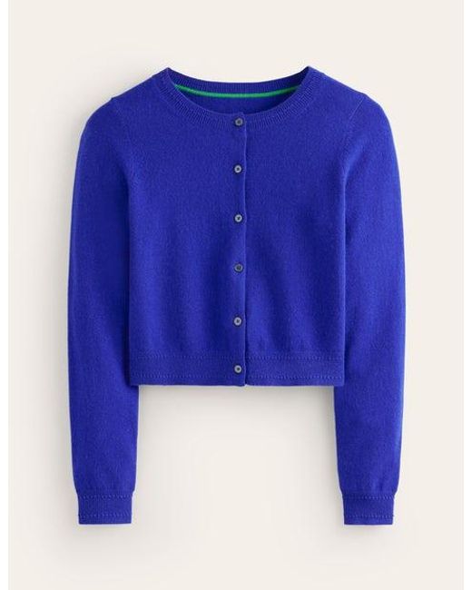 Boden Blue Eva Cashmere Cropped Cardigan