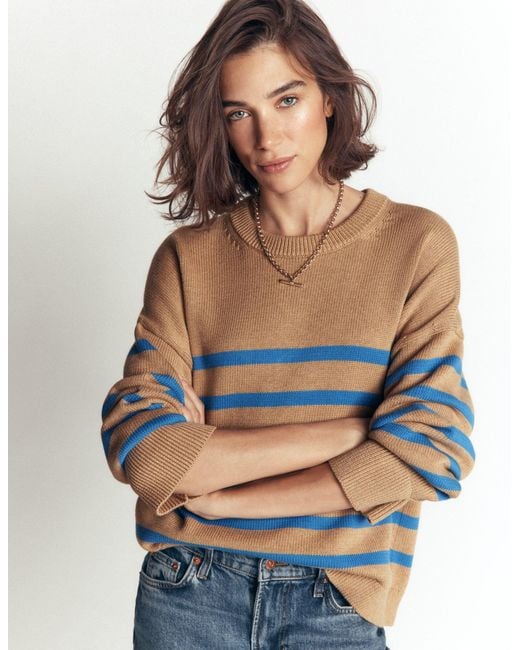 Boden Blue Lucy Relaxed Cotton Jumper