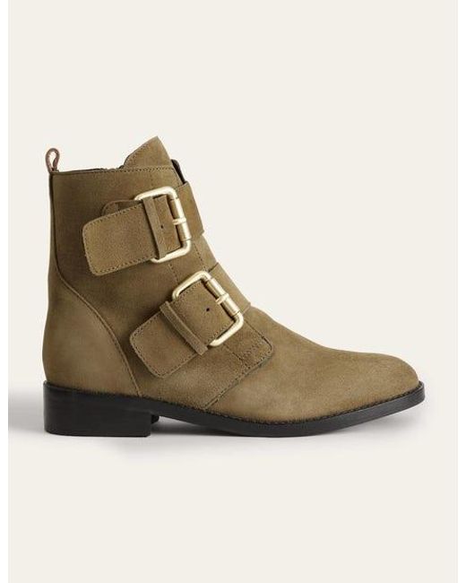 Boden Brown Double Buckle Ankle Boots