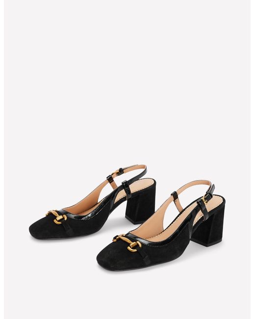 Boden Black Iris Snaffle Slingback Heels
