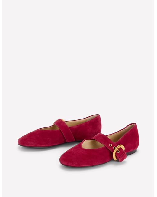 Boden Red Kylie Flat Buckle Mary Janes