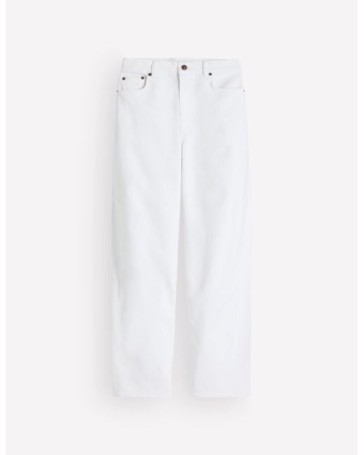 Boden White Barrel Leg Jeans