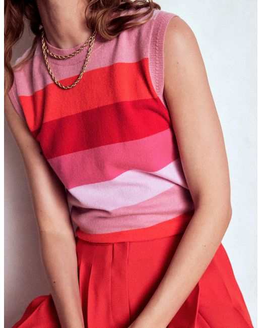 Boden Red Eva Cashmere Tank