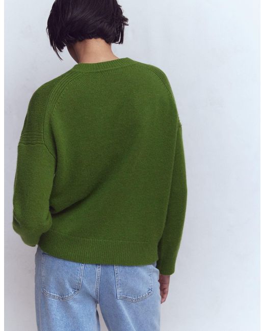 Boden Green Isa Embroidered Jumper-Herb Garden, Flowers