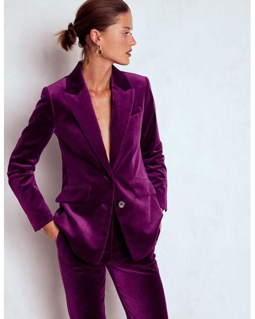 Boden Purple Stamford Velvet Blazer