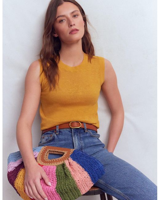 Boden Blue Agnes Linen Tank