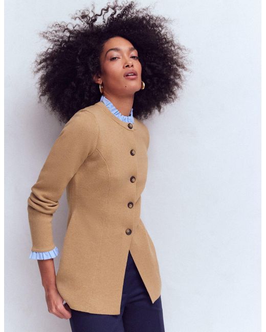 Boden Brown Joanna Fitted Knitted Jacket