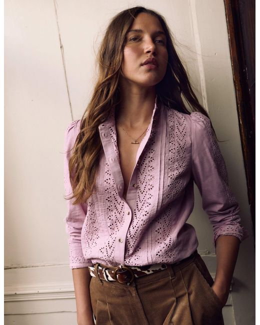 Boden Brown Savannah Broderie Top