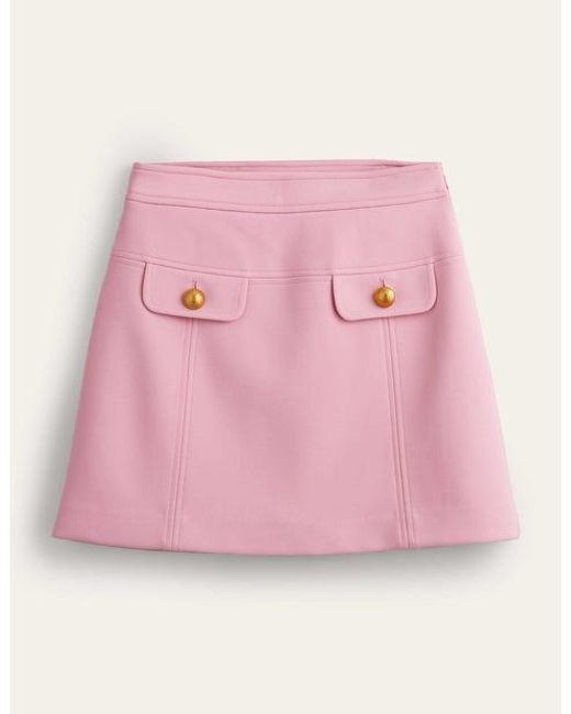 Boden Pink Tailored A-line Mini Skirt
