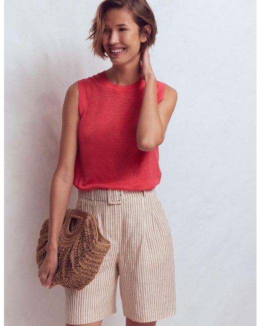 Boden Red Agnes Linen Tank