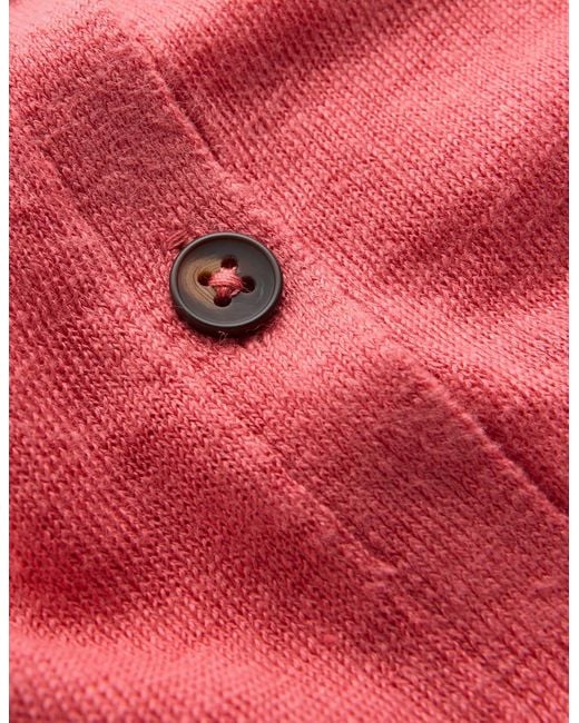 Boden Red Agnes Collar Linen Cardigan