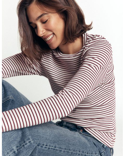 Boden Purple Annie Essential Crew Neck Top