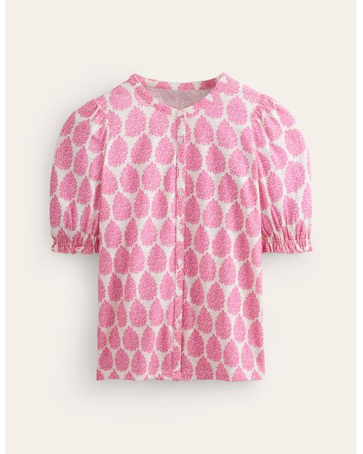 Chemise dolly en jersey à manches bouffantes Boden en coloris Pink