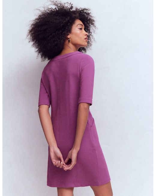 Boden Purple Nessa Ottoman Shift Dress