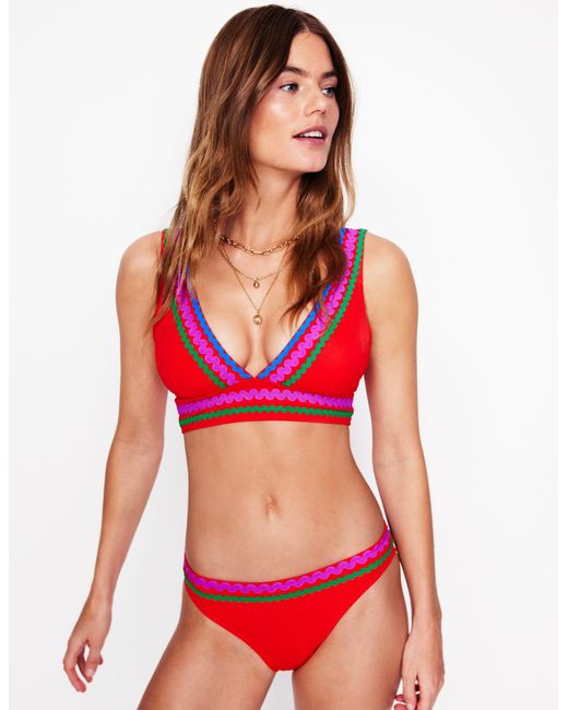 Boden Red Porto Bikini Top-Fire Rik Rak