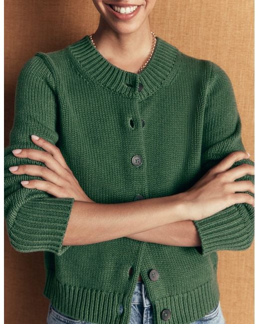 Boden Green Lucy Chunky Cotton Cardigan