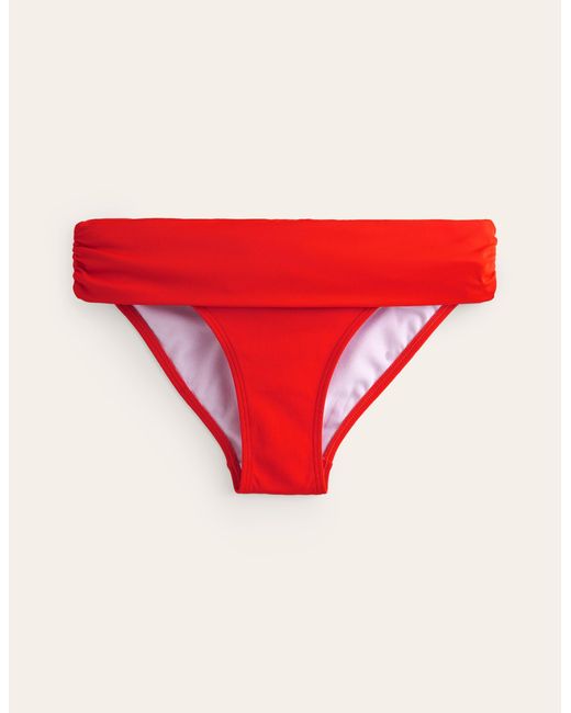 Boden Red Levanzo Fold Bikini Bottoms