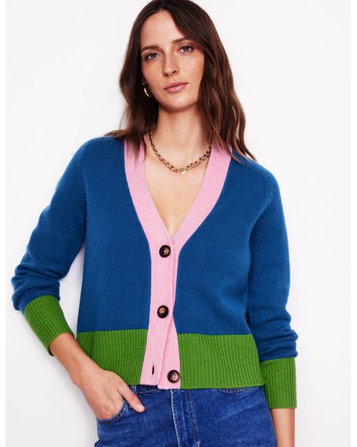 Boden Blue Olivia Merino Cardigan