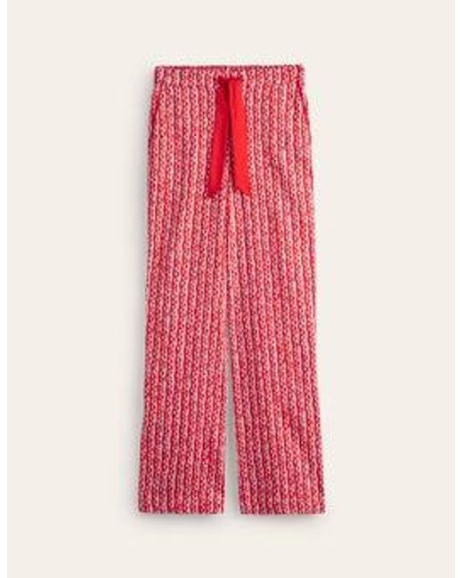 Boden Pink Cotton Sateen Pyjama Trousers