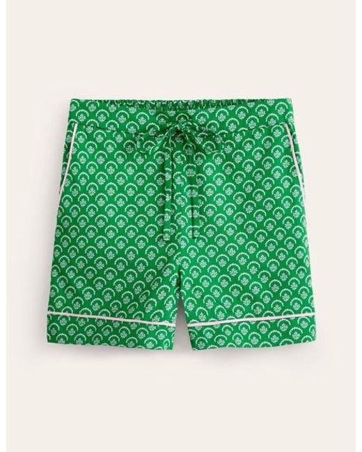 Boden Green Schlafanzug-Shorts Aus Baumwollsatin Damen