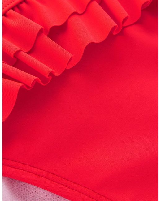 Boden Red Ruffle Bikini Bottoms