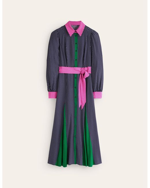Robe Chemise Longue Martha A Godet Femme Boden en coloris Bleu Lyst