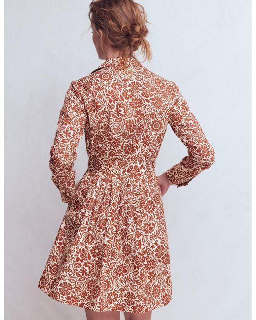 Boden Brown Alexa Long Sleeve Short Dress