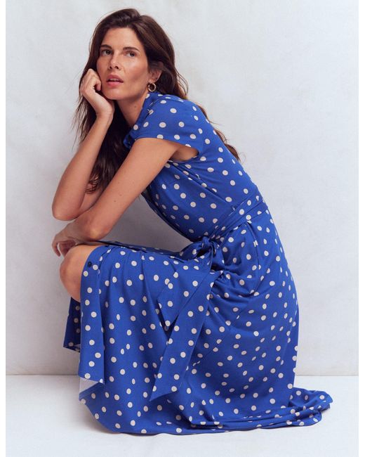 Boden Blue Marcia Jersey Shirt Dress