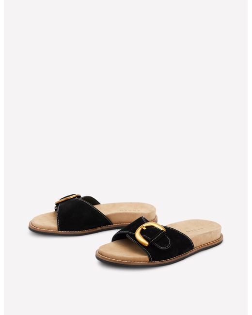 Boden Black Hardware Mule Sandal