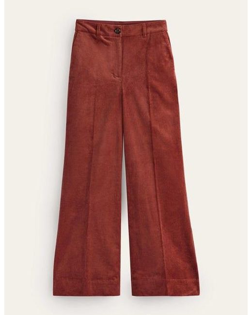 Boden Red Wide-leg Corduroy Pants
