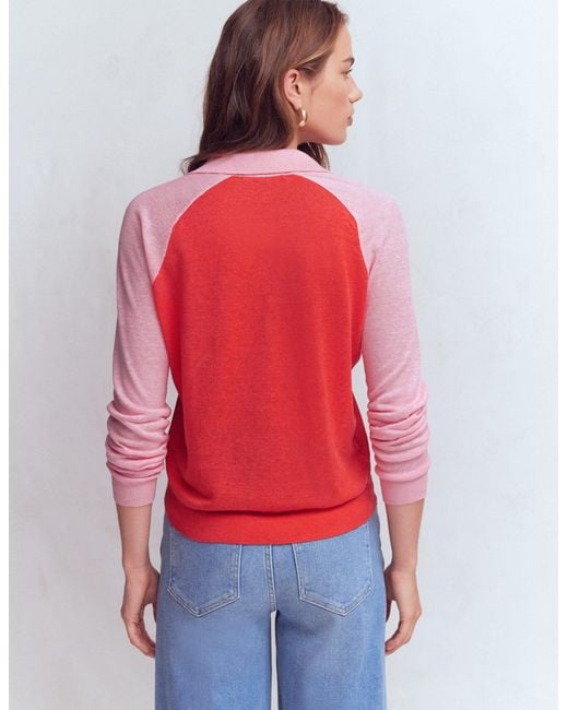 Boden Agnes Collared Linen Jumper