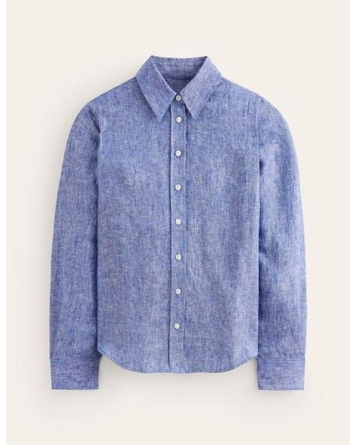 Boden Blue Sienna Linen Shirt