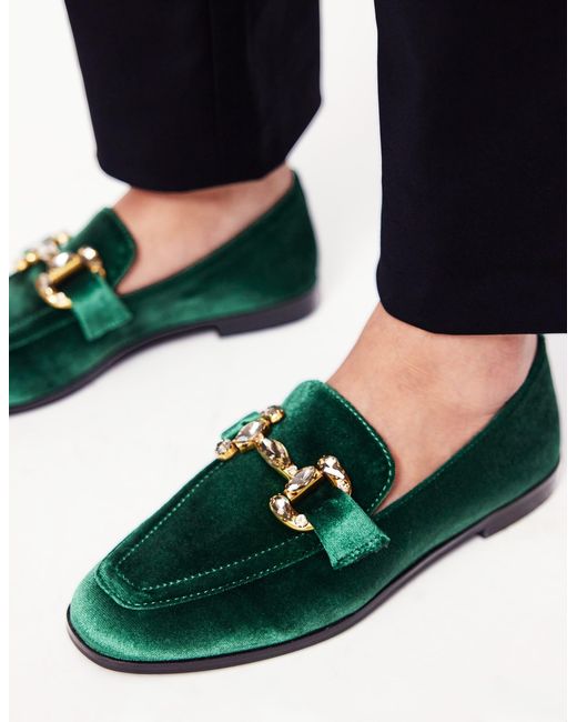 Boden Black Iris Jewelled Snaffle Loafers