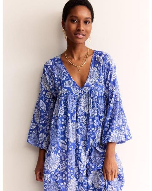 Robe longue sarah façon caftan Boden en coloris Blue