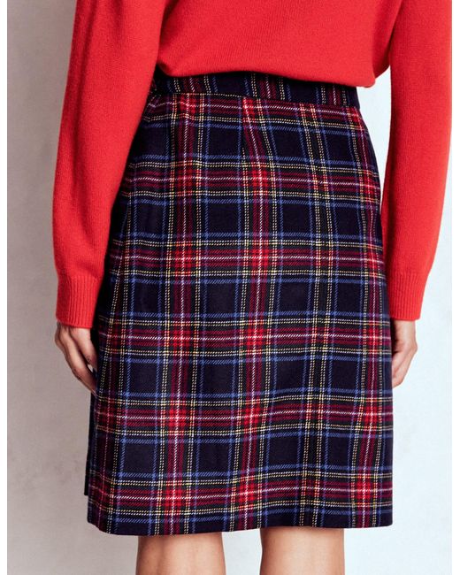 Boden Multicolor Helen Wool Kilt Skirt- And Check