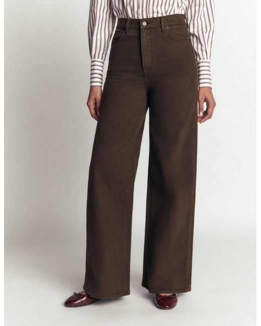 Boden White High Rise Wide Leg Jeans