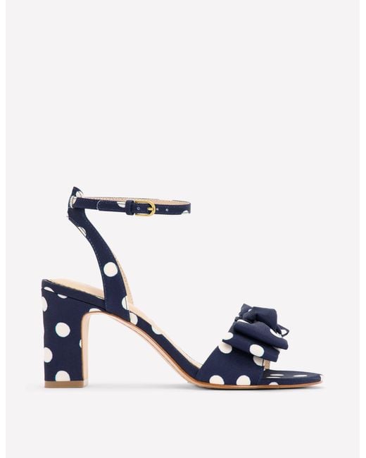 Sandales À Talons Avec Nœud-Pois Écrus Et Bleu Marine Boden en coloris Blue
