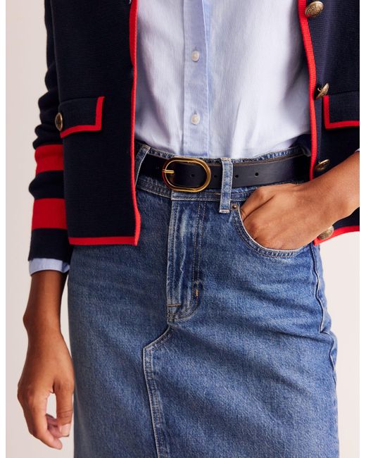 Boden Blue Classic Leather Belt