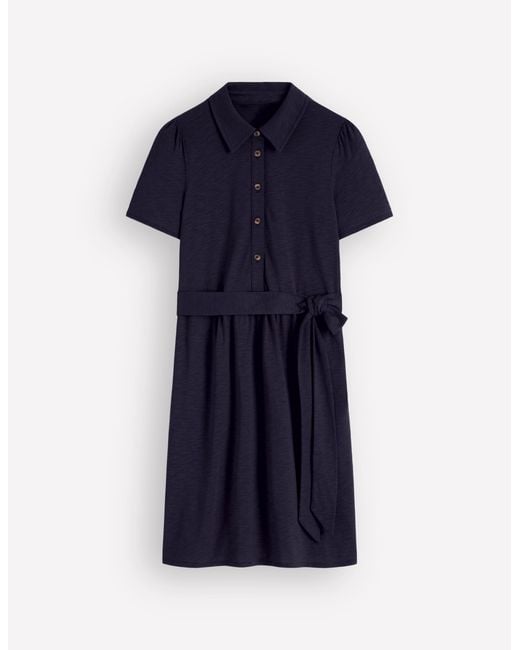 Boden Blue Patti Short Jersey Shirt Dress