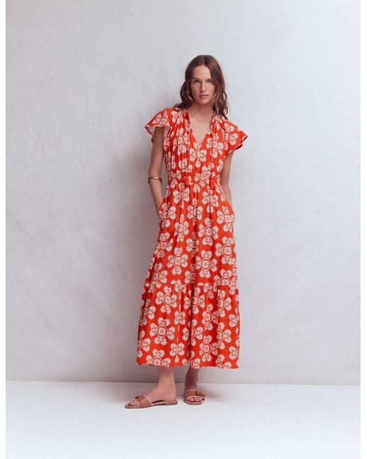 Boden Tala Tiered Jersey Maxi Dress