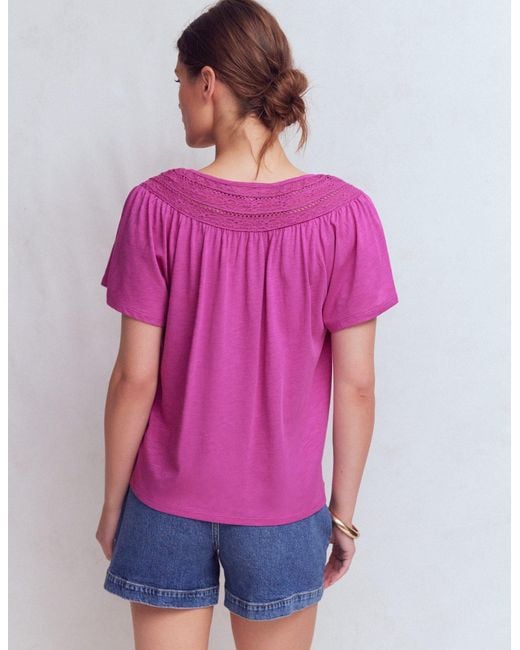 Boden Purple Edi Trim Detail T-Shirt