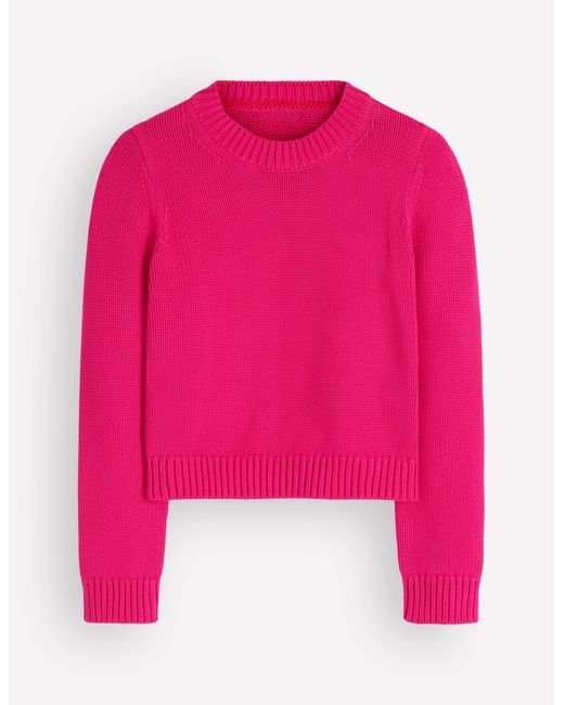 Boden White Lucy Chunky Cotton Jumper