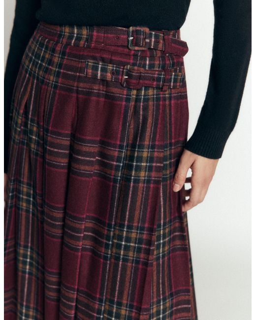 Boden White Pleated Midi Kilt