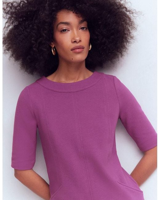 Boden Purple Nessa Ottoman Shift Dress