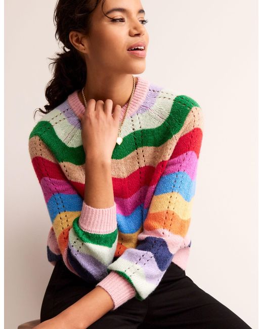 Boden Multicolor Fluffy Wave Sweater