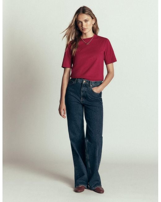 Boden Red Relaxed Cotton T-Shirt