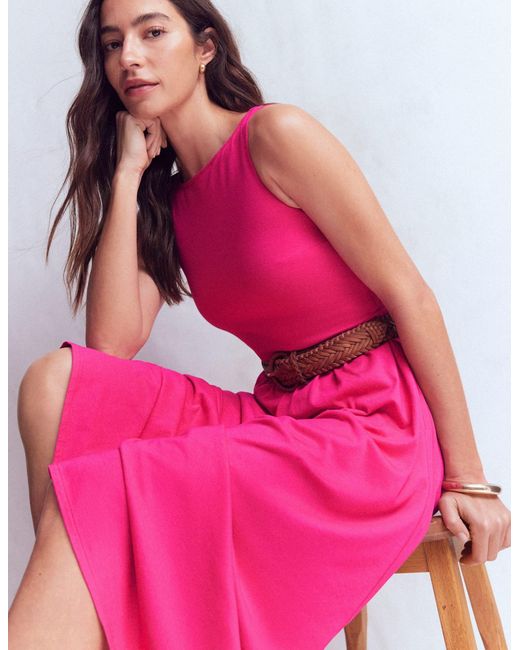 Boden Pink Saoirse Smock Back Dress
