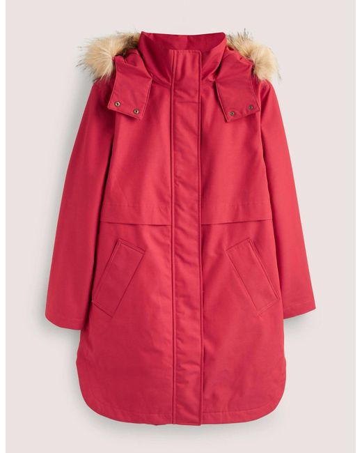 Boden Waterproof Lined Parka in Pink Lyst